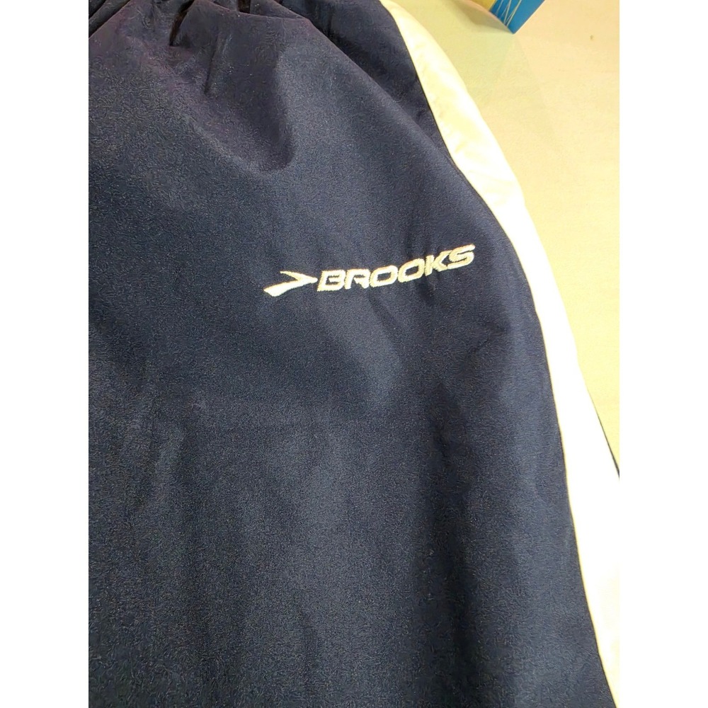 Brooks Podium Pant Navy Blue White Stripe Mesh Lined Track Pants MP480410.035 L - Picture 2 of 7